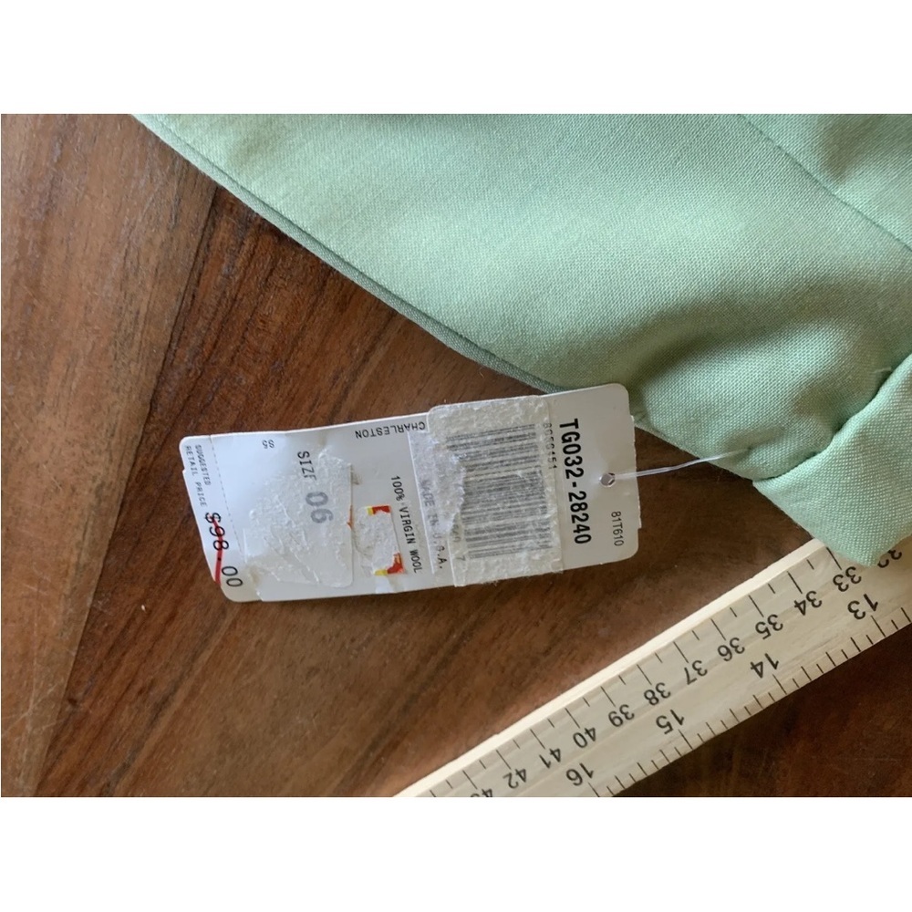 ▶️ Pendleton VTG Virgin Wool Pencil Skirt Women 6 Light Green NWT Pockets Midi - Picture 2 of 8